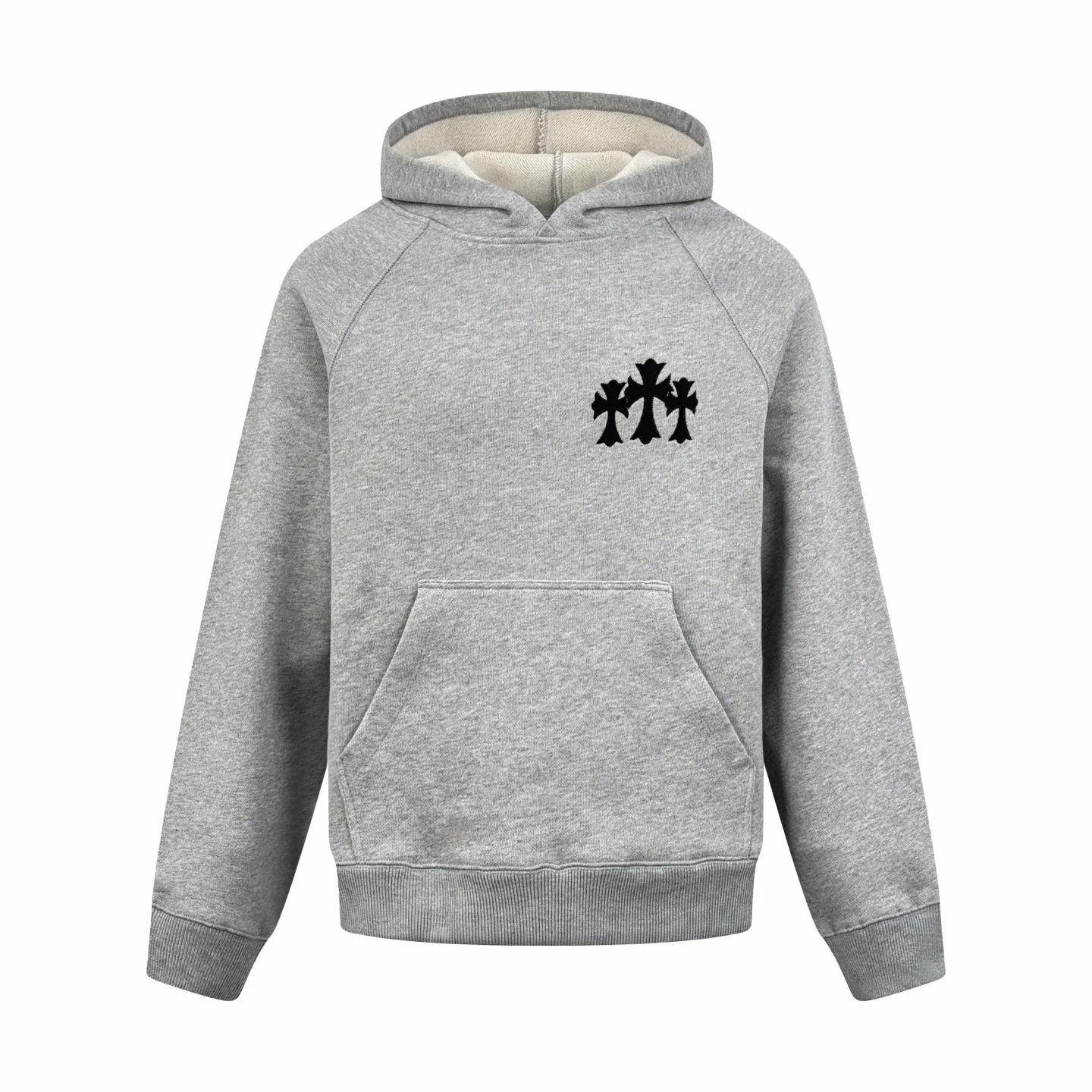 P470 Chrome Hearts Logo Hooded Sweatshirt Customized heavy fortress intertwined air cotton, full of texture, thick and solid, based on high-end ash tones, with a beauty that coexists with vicissitudes of life and elegance. With the Chrome Hearts cross patch embroidery decoration on the chest, it becomes the ultimate interpretation of dark gothic style. Unobtrusive but with an indescribable aura, interpreting the perfect blend of retro and luxury. Process 1: Using imported machine patch embroidery technology, using advanced computer control systems and precision mechanical components to realize the Chrome Hearts logo patch embroidery operation, showing an embroidery effect with both clarity and three-dimensionality. Process 2: The fabrics have been washed and have a better hand feel. Not easy to deform, not easy to shrink, not easy to fade, and maintain long-term beauty. Accessories: Customized 1:1 CH iron plate Customized 1:1 CH trademark Fit: Loose fit Size: S M L XL Style number: CC912